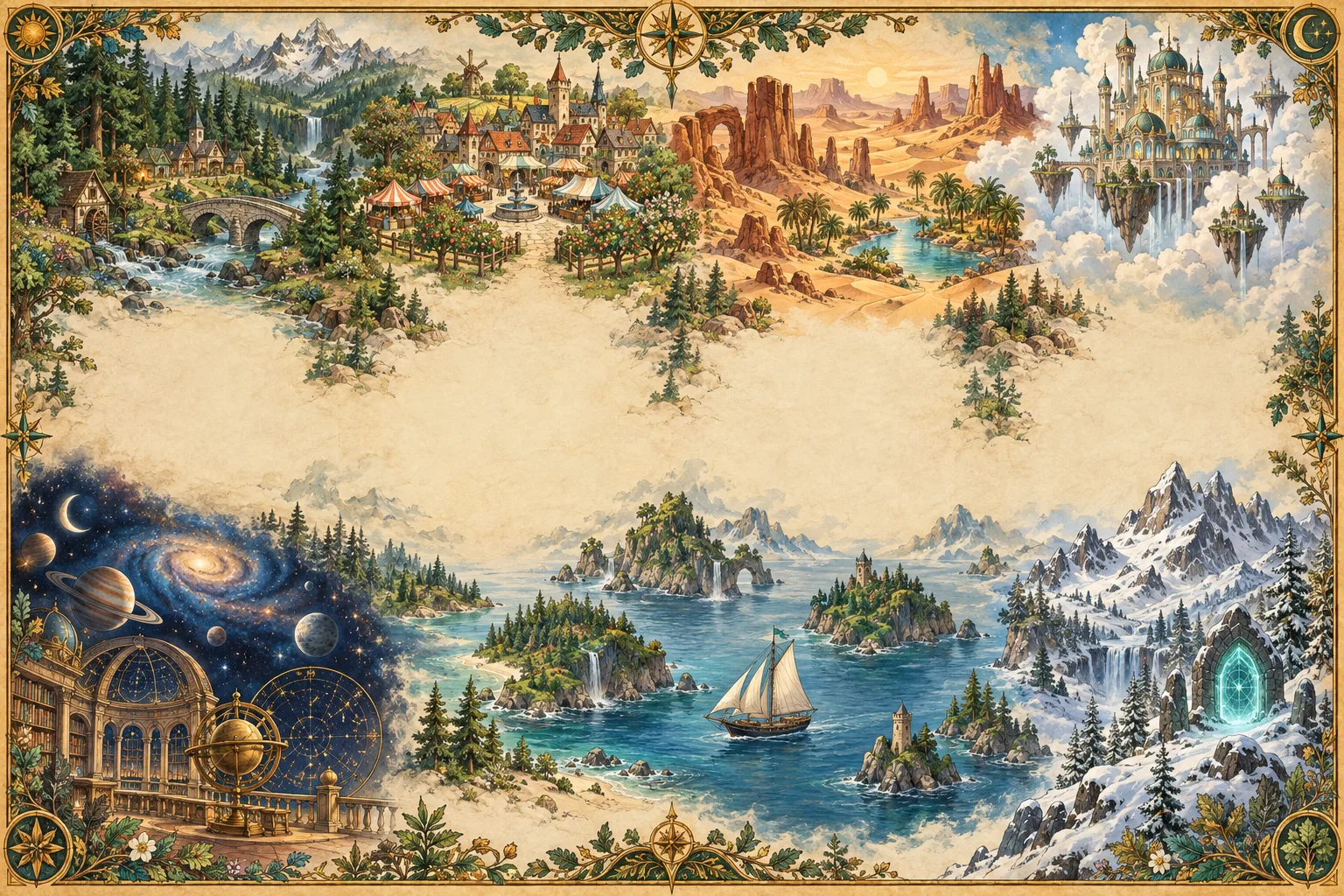 An illustrated atlas of the Adventure Realm