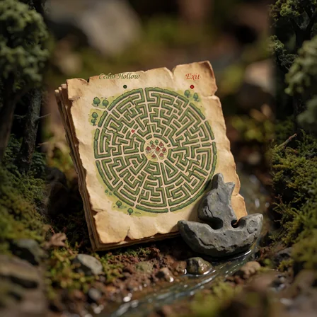 Hedge Maze Map Parchment