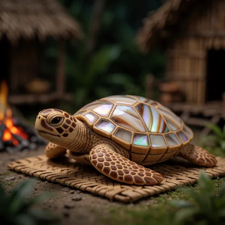 Carved Wooden Turtle